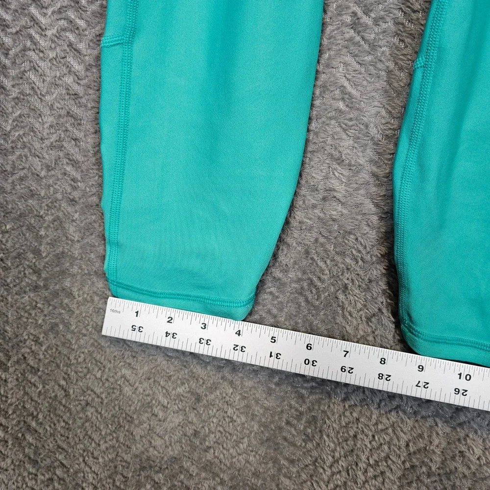 Under Armour HeatGear Teal Compression Cropped‎ Leggings Ruched High Rise Medium